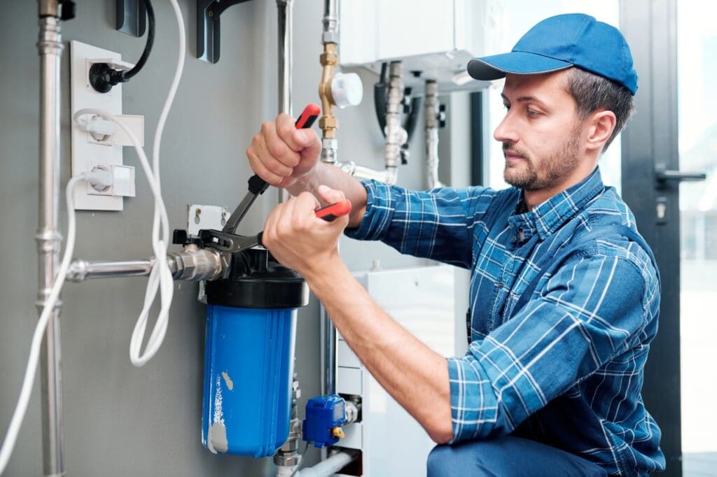 technician-installing-or-repairing-system-of-water-filtration.