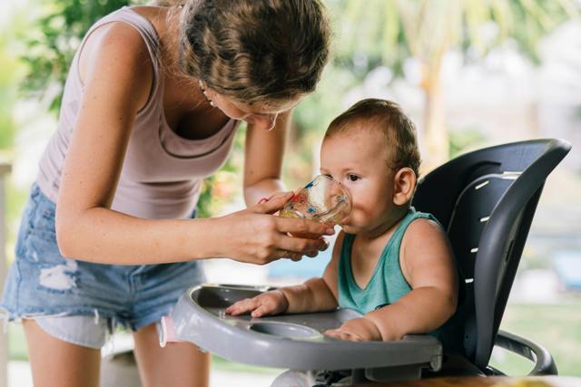 Baby drinking water