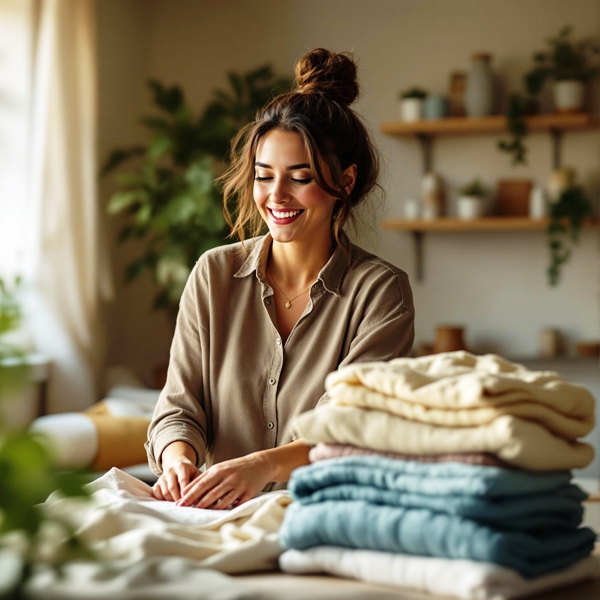 Women Folding Laundry Matlock