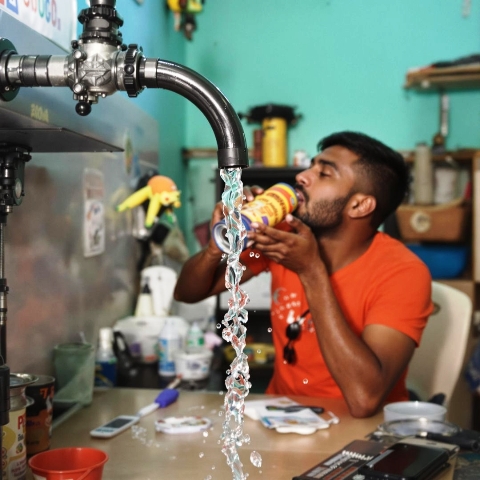 Person drinking water