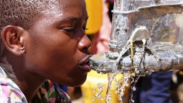 Person drinking water