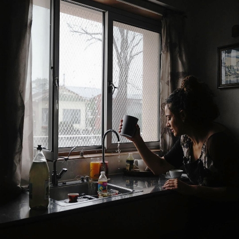 Person drinking water