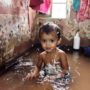 Child enjoying water