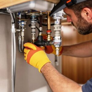 Person fixing water softener