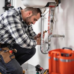 Handyman fixing a leak