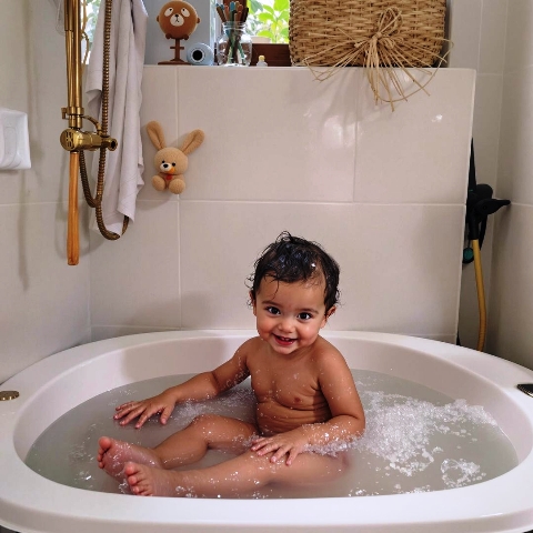 Child enjoying a birth